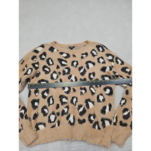 Express Sweater Womens Medium Animal Print Mohair Fuzzy - Picture 3 of 7